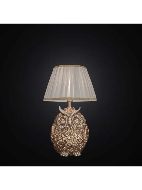 Lumetto a gufo classico in ceramica foglia oro a 2 luci BGA 2473-lp Esclusivo