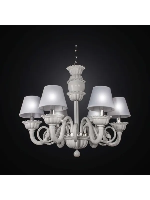 Lampadario classico in cristallo bianco a 6 luci BGA 2389-6 A Buon Prezzo
