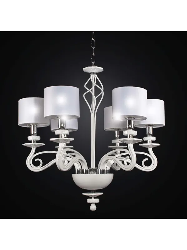 Popolare Lampadario moderno in cristallo bianco a 6 luci BGA 2376-6