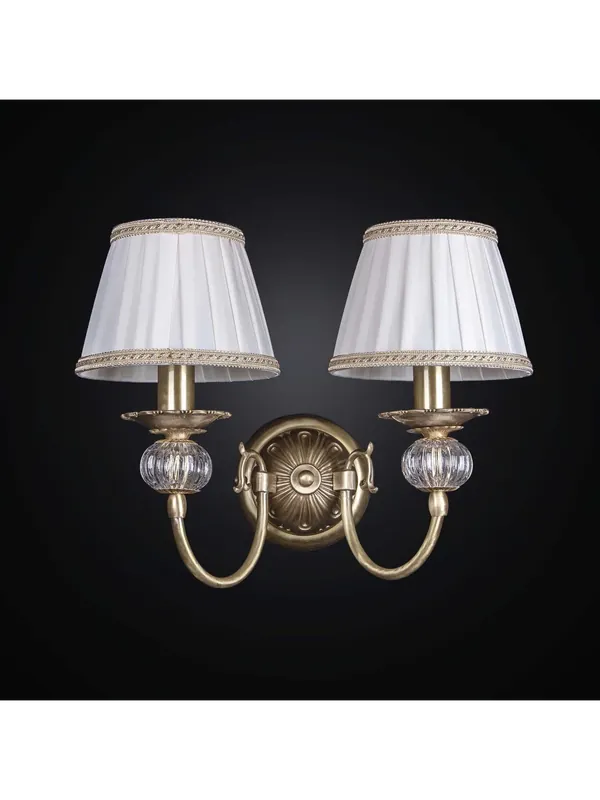 Nuovo Arrivo Applique classico in ottone e cristallo a 2 luci BGA 2374-a2