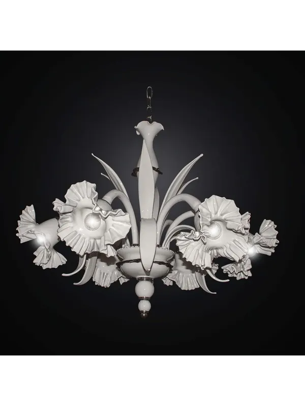 Promo Stagionale Lampadario classico murano bianco e nero a 6 luci BGA 2353-6