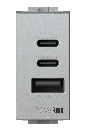 Presa USB-C+C+A 4Box compatibile Vimar LivingLight max 20W tech - 4BUSB20WCCA.NT Compra Online
