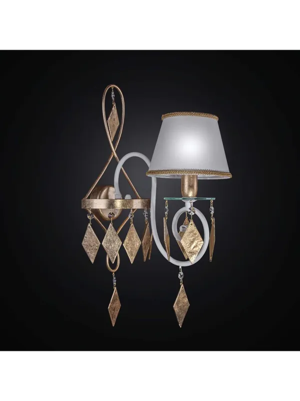 Ultime Pezzi Applique classico in ferro battuto foglia oro a 1 luce BGA 2260-a1