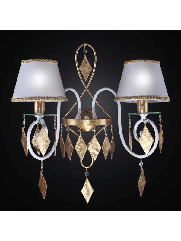 Applique classico in ferro battuto foglia oro a 2 luci BGA 2260-a2 Prezzo Conveniente