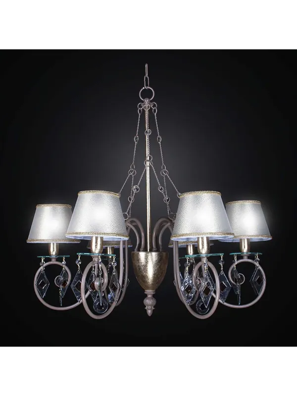 Lampadario classico in ferro battuto tortora a 6 luci BGA 2258-6 Economico