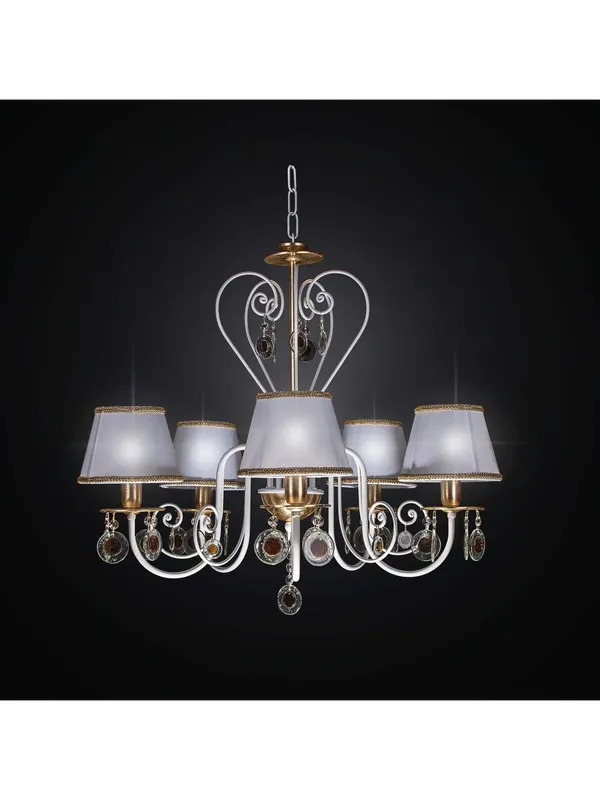 Lampadario classico in ferro battuto e cristallo 5 luci BGA 2257-5 Occasione