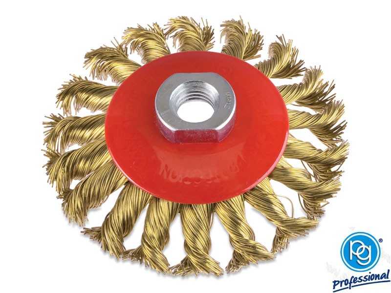SPAZZOLA CIRCOLARE RITORTA Ø 100mm FORO 14mm Prezzo Ridotto