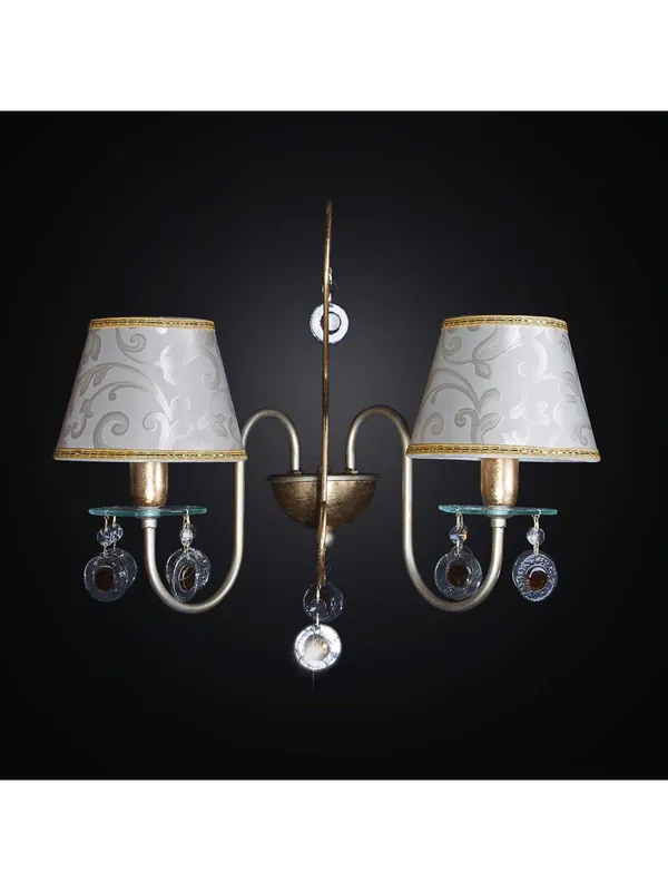 Occasione Imperdibile Applique classico in ferro battuto e cristallo 2 luci BGA 2257-a2