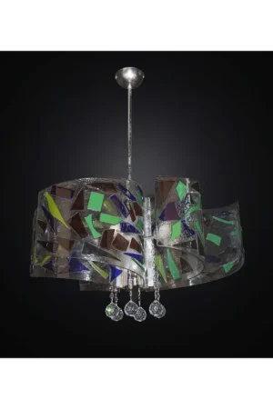 Acquista Ora Lampadario moderno in foglia argento e cristallo a 6 luci BGA 2246-6