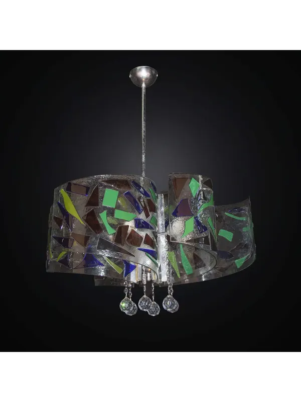 Acquista Ora Lampadario moderno in foglia argento e cristallo a 6 luci BGA 2246-6