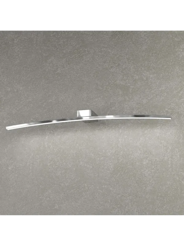 Applique da parete a led moderno curvo cromo per bagno 11w tpl 0147 Occasione