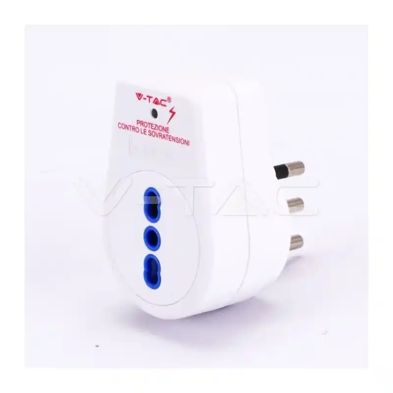 Offerta v tac adattatore singolo con protezione contro le sovratensioni colore bianco con spina italiana 16a sku 8832