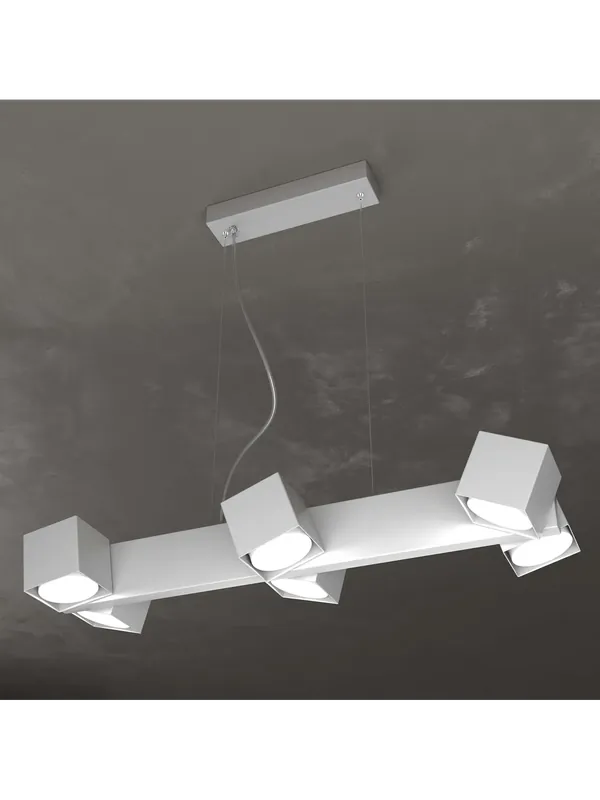 Lampadario moderno con faretti orientabili grigio per studio 6 luci tpl 0128 Ultima Occasione