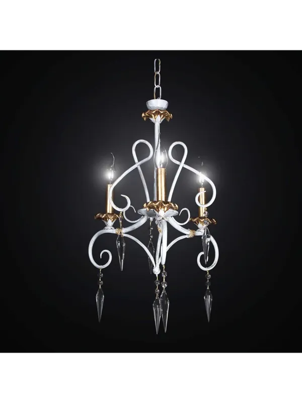 Lampadario classico in ferro battuto e cristallo a 3 luci BGA 2244-3sp Professionale