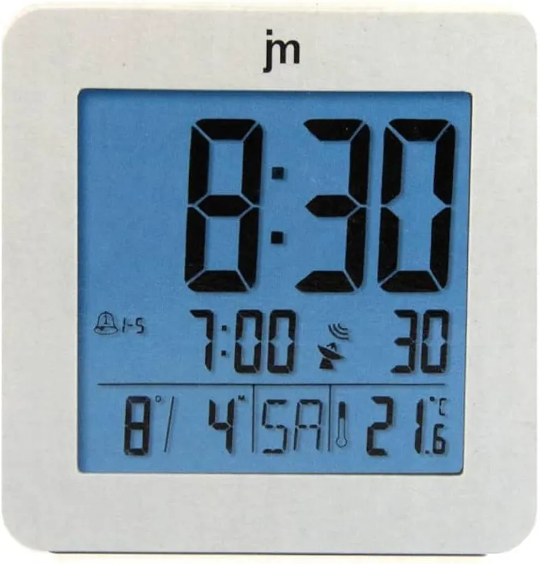 Esclusivo Sveglia digitale radiocontrollata Lowell 9.3x9.3x4cm bianco - JD9035-CF