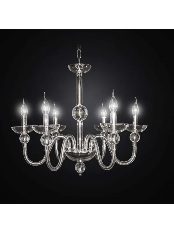 Reso Gratuito Lampadario in cristallo liscio design swarovsky 6 luci BGA 2234