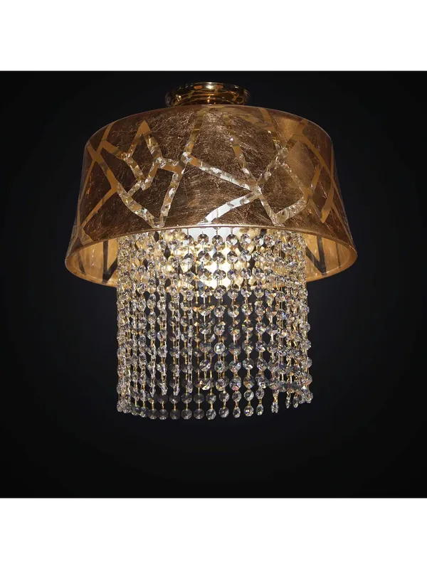 Plafoniera classica in vetro oro e cristallo a 1 luce BGA 2223-s40 Ultime Pezzi