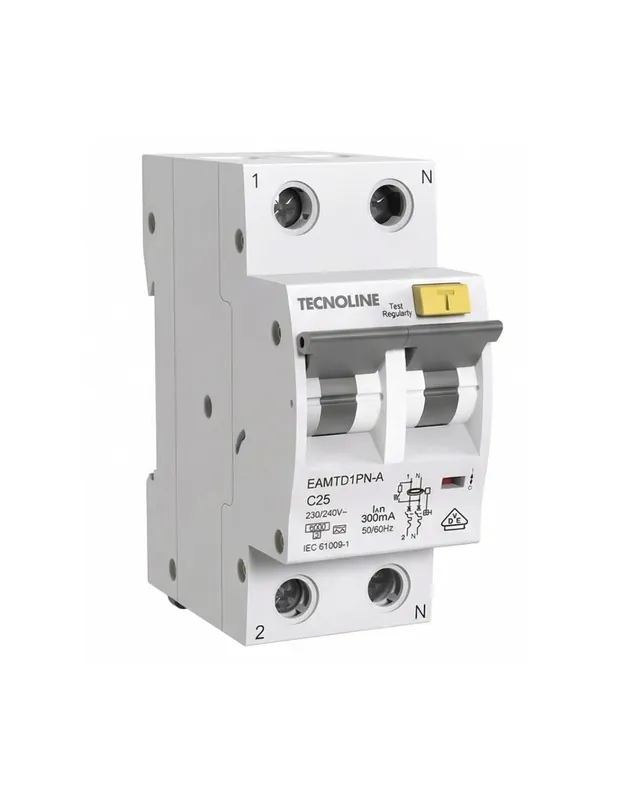 Interruttore Magnetotermico differenziale 1P+N 25A 300mA Tipo A 6kA 2moduli Nuovo Arrivo