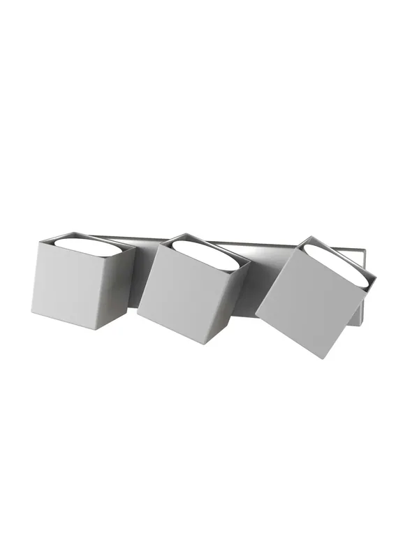 Applique da parete moderno grigio orientabile per corridoio 3 luci tpl 0124 Solo Oggi