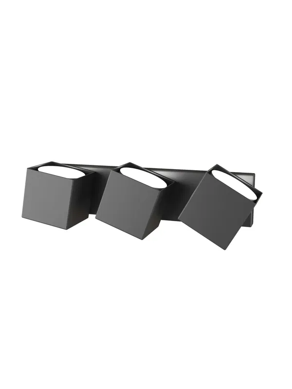 Applique da parete moderno antracite orientabile per corridoio 3 luci tpl 0123 Promozione Esclusiva