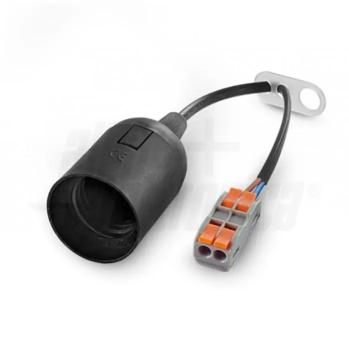 Portalampada E27 Alpha Elettronica max 4A cavo da 20cm nero - 23-9-132N Affare