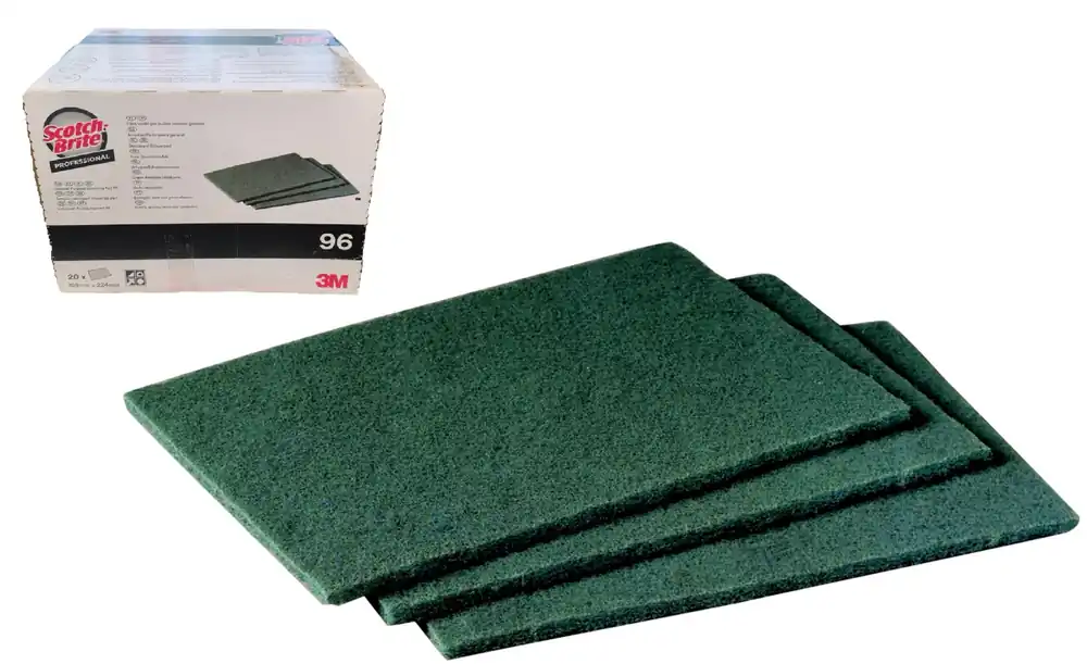 Fibra abrasiva verde Scotch Brite 15x23cm per pulizie manuali di utensili e attrezzature per le cucina Quantità Limitata