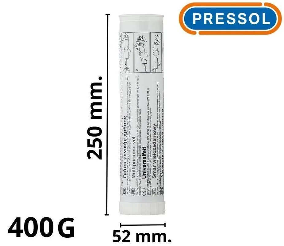 Grasso Universale in cartuccia Pressol 400ml per pistola ingrassatori a siringa Offerta