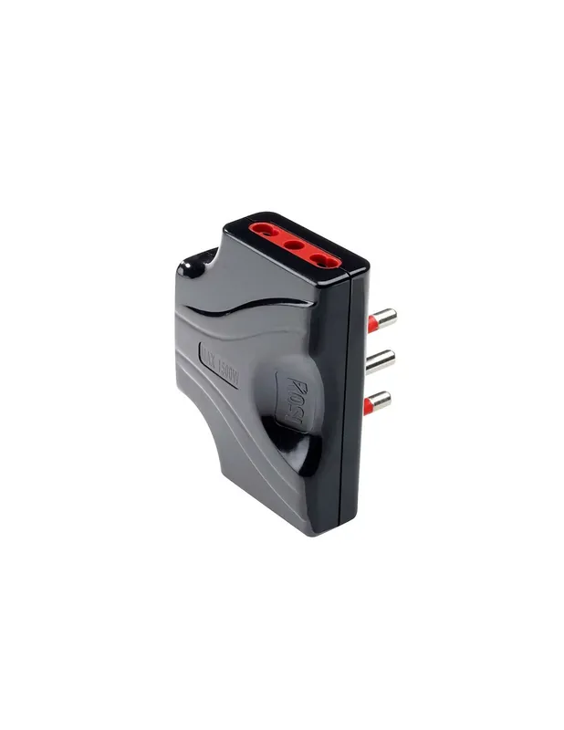 Tripla spina elettrica Extrapiatta 3 prese 10/16 spina 16A+T Nero Quantità Limitata