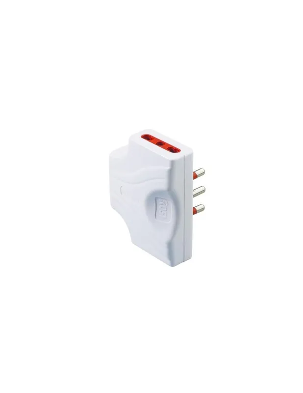 Tripla spina elettrica Extrapiatta 3 prese 10/16 spina 16A+T bianco Scelto Dai Clienti