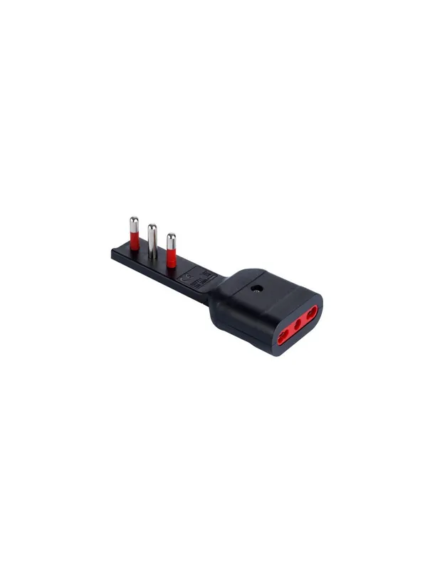 Spina elettrica con presa da 10/16A+T bipasso ultrapiatta Nero Prezzo Conveniente