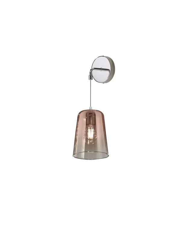 Applique da parete moderno per soggiorno a 1 luce vetro rame tpl 0100 Spedizione Espresso