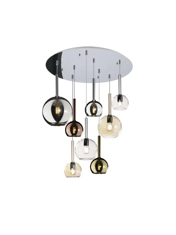 Prezzo Basso Lampadario sospensione moderno soggiorno 8 luci vetri multicolor tpl 0094