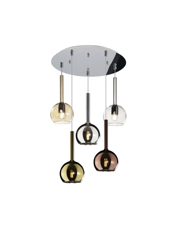 Super Prezzo Lampadario sospensione moderno soggiorno 5 luci vetri multicolor tpl 0093
