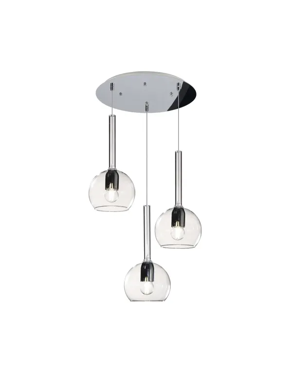 Lampadario sospensione moderno soggiorno 3 luci trasparente tpl 0088 Solo Oggi