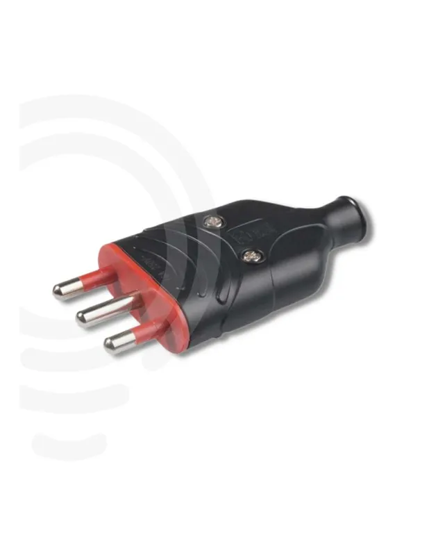 Popolare Spina in gomma nera antischiacciamento 16A 250V