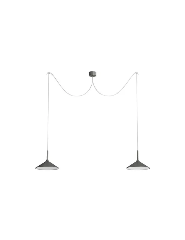 Offerta Lampo Rotaliana Dry H2 lampadario sospensione 2 luci in alluminio satinato led dimmer