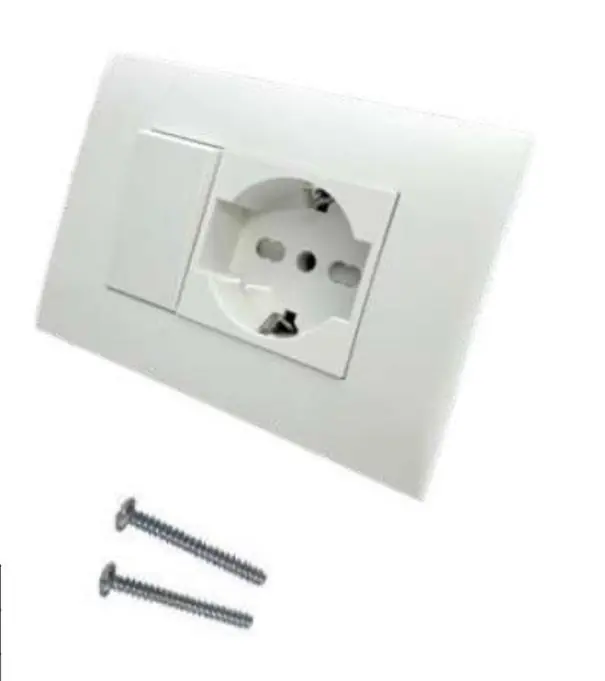 Placca Electraline Precomposta con 1 presa P40 e 1 presa bivalente bianca - 22120 Offerta