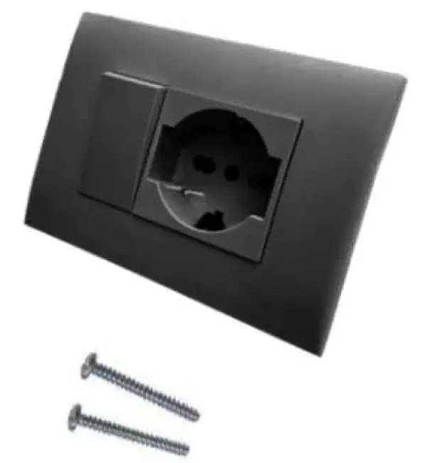 Placca Electraline Precomposta da 1 Presa Bivalenti 10/16A e deviatore nera - 22121 Affare