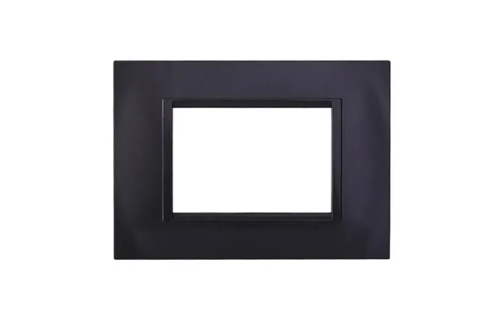 Popolare Placca quadrata 3 posti acciaio scuro Elettroit - LN89307