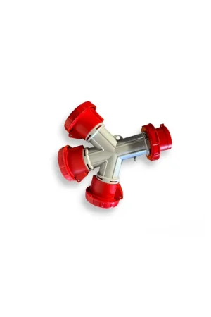 Adattatore elettrico CEE 220v 32A 3uscite rosso 4P+T Elettrocanali Popolare