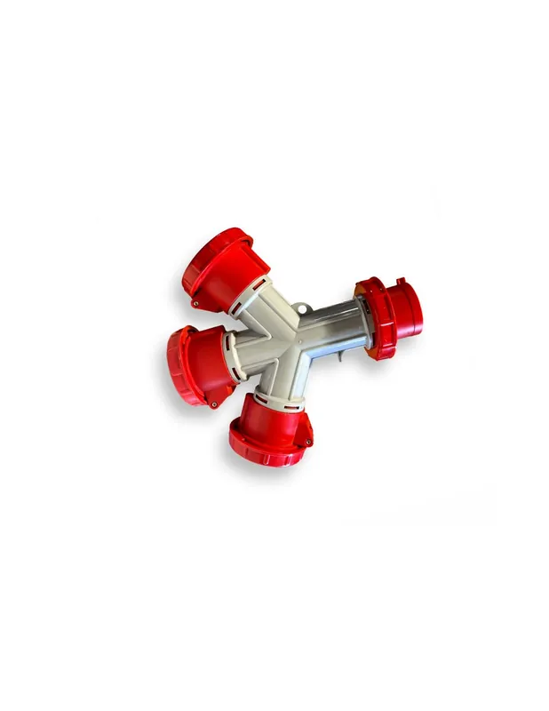 Adattatore elettrico CEE 220v 32A 3uscite rosso 4P+T Elettrocanali Popolare