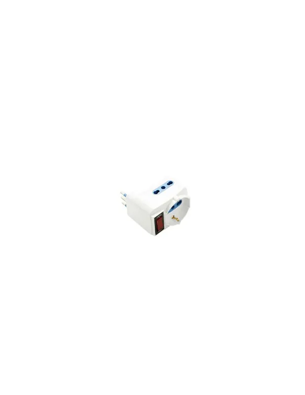Tripla spina adattatore elettrico spina 16A+T 2bipasso 1 Unel 1 interruttore Offerta Lampo