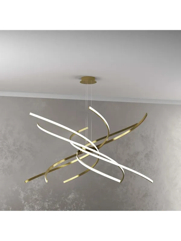 Lampadario moderno grande a led per soggiorno design oro tpl 0067 Quantità Limitata