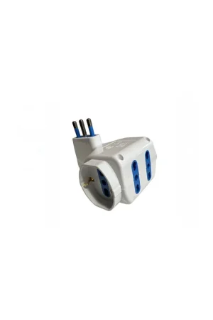 Tripla spina adattatore elettrico spina 16A+T 2bipasso 2presa unel Spedizione Espresso