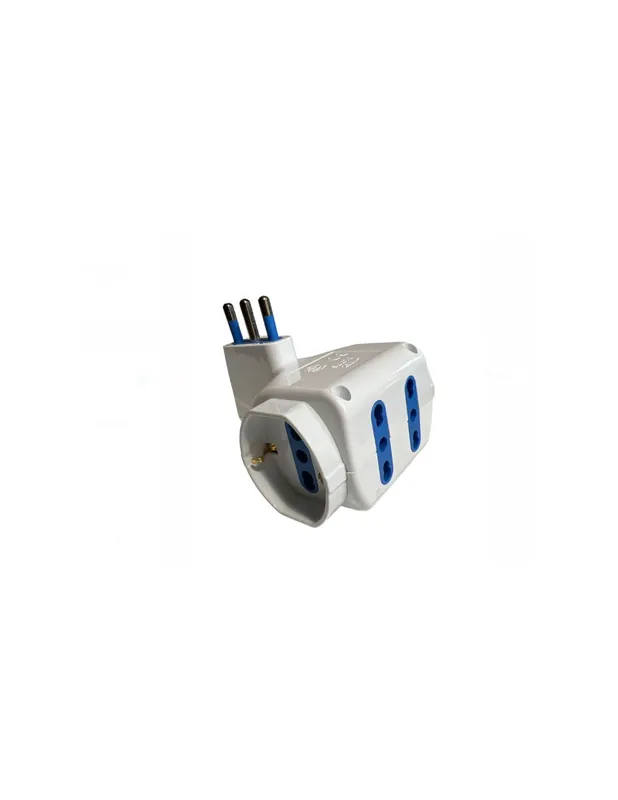 Tripla spina adattatore elettrico spina 16A+T 2bipasso 2presa unel Spedizione Espresso