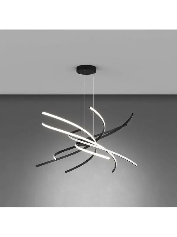 Lampadario moderno a led per soggiorno e camera design nero tpl 0063 Prezzo Basso