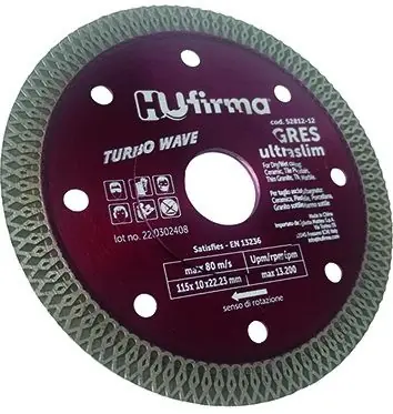 Disco diamantato HuFirma Gres Rosso Ø 115 mm per tagli a secco/umido di gres, porcellanato Offerta