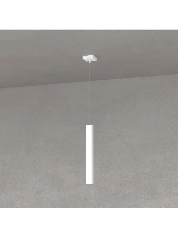 Lampadario quadrato moderno per cucina penisola design bianco a 1 luce tpl 0044 Pagamento Sicuro