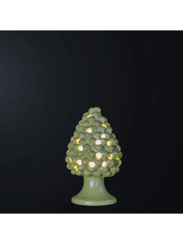 Bestseller Lampada a pigna H.21cm in ceramica verde 1 luce BGA 3179-lm