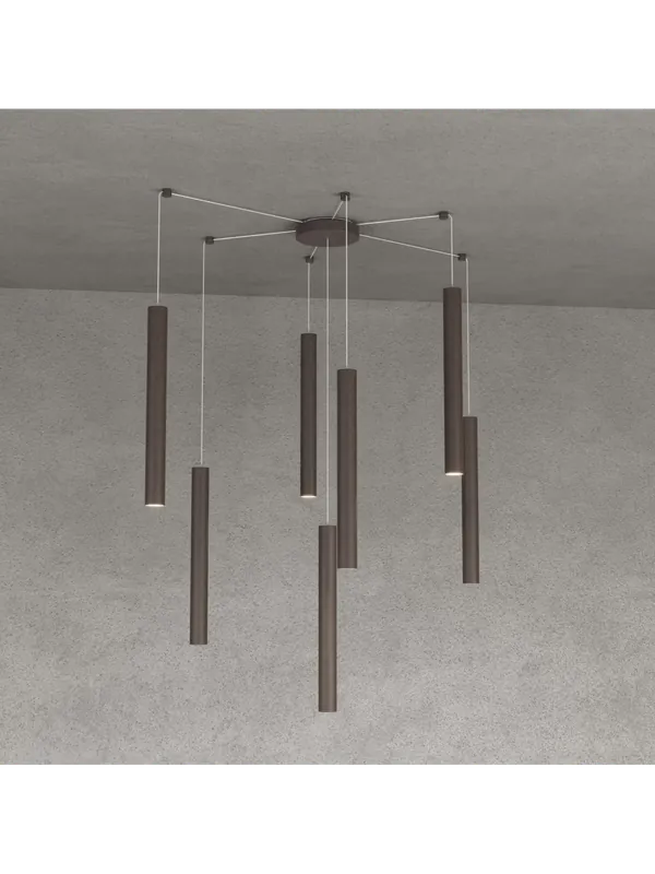 Prezzo Ridotto Lampadario a sospensione moderno salone cucina design marrone a 7 luci tpl 0032